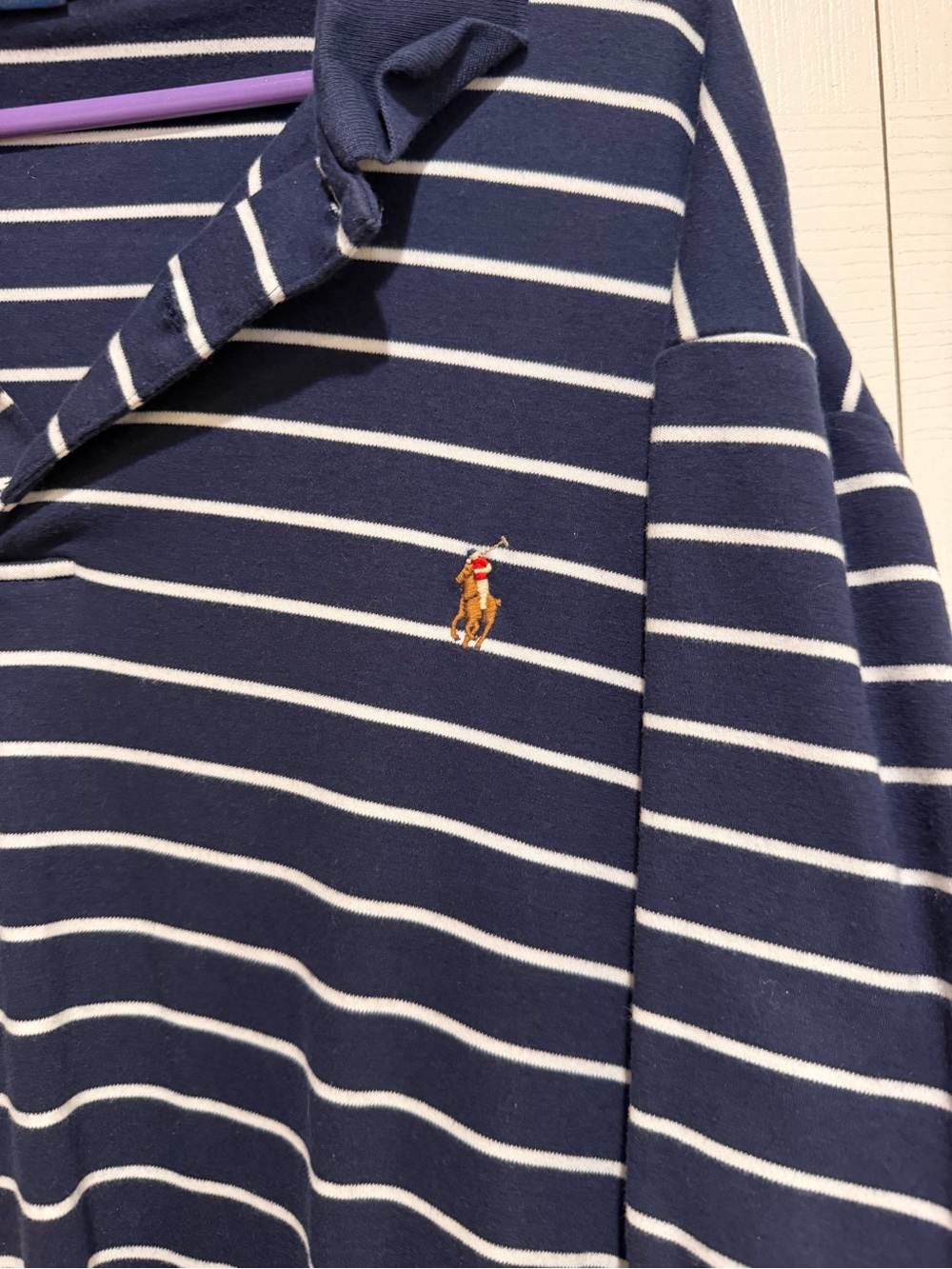 Polo by Ralph Lauren Navy and White Striped Polo - Picture 2 of 4